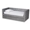 Baxton Studio Larkin Modern and Contemporary Grey Velvet Fabric Twin Size Daybed with Trundle 187-11460-Zoro - alternate 1